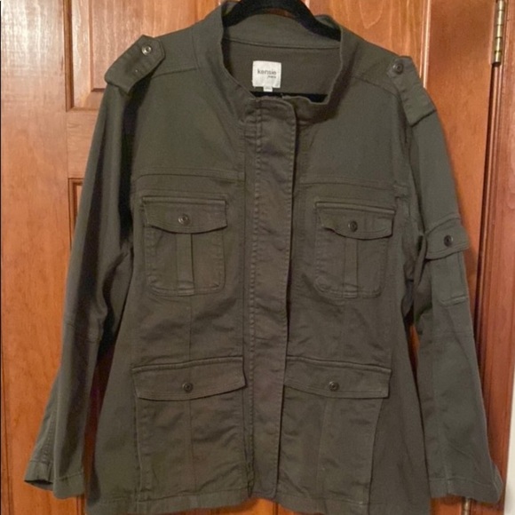 Kensie Women's Green Denim Style Jacket Size 3XL - Picture 6 of 11